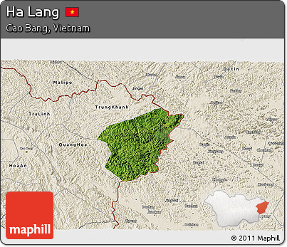 Satellite 3D Map of Ha Lang, shaded relief outside