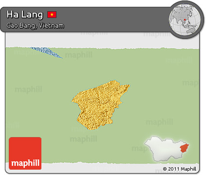 Savanna Style 3D Map of Ha Lang, single color outside