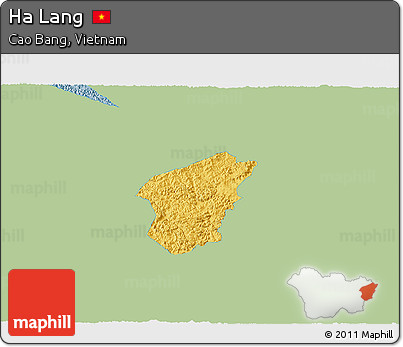 Savanna Style 3D Map of Ha Lang, single color outside