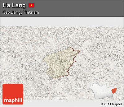 Shaded Relief 3D Map of Ha Lang, lighten