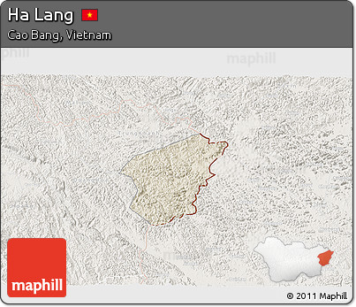 Shaded Relief 3D Map of Ha Lang, lighten