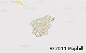 Shaded Relief 3D Map of Ha Lang, single color outside