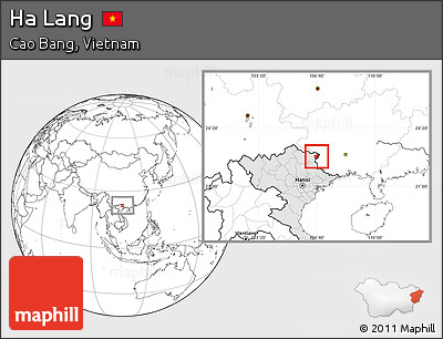 Blank Location Map of Ha Lang, highlighted country