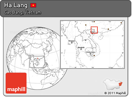 Blank Location Map of Ha Lang, highlighted parent region, within the entire country
