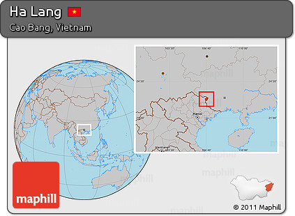 Gray Location Map of Ha Lang