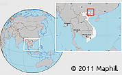 Gray Location Map of Ha Lang, highlighted country, within the entire country