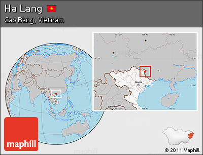 Gray Location Map of Ha Lang, highlighted country