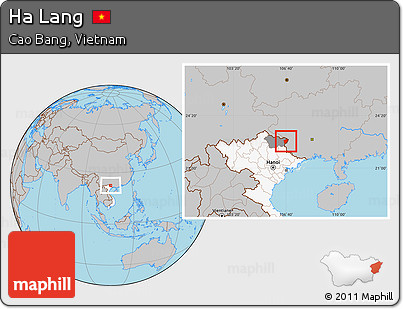 Gray Location Map of Ha Lang, highlighted country, highlighted parent region