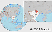 Gray Location Map of Ha Lang, highlighted country, highlighted parent region