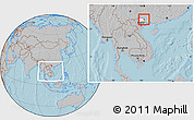 Gray Location Map of Ha Lang, highlighted parent region, within the entire country, hill shading