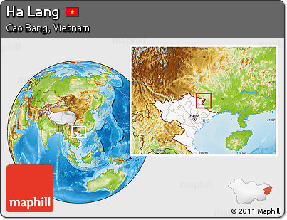 Physical Location Map of Ha Lang, highlighted country