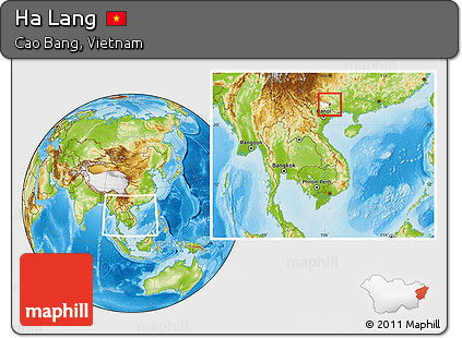 Physical Location Map of Ha Lang, highlighted parent region, within the entire country