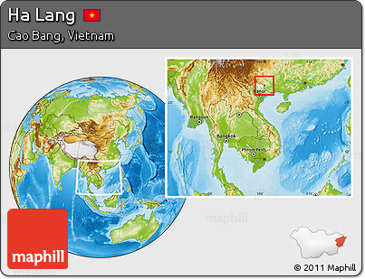 Physical Location Map of Ha Lang, highlighted parent region, within the entire country