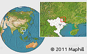 Satellite Location Map of Ha Lang, highlighted country