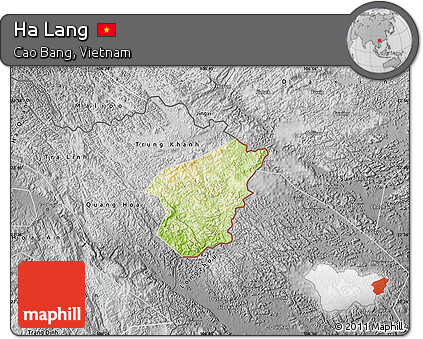 Physical Map of Ha Lang, desaturated