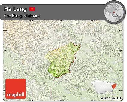 Physical Map of Ha Lang, lighten