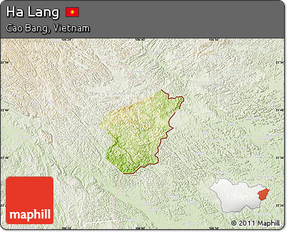 Physical Map of Ha Lang, lighten