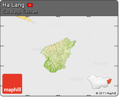 Physical Map of Ha Lang, single color outside