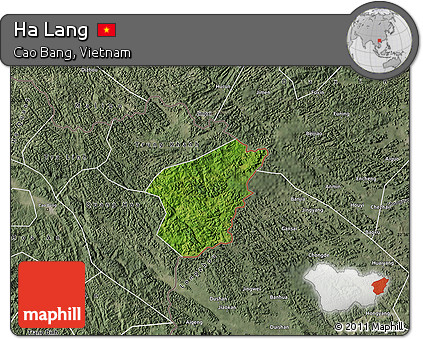 Satellite Map of Ha Lang, semi-desaturated