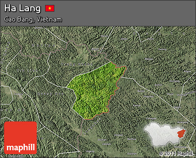 Satellite Map of Ha Lang, semi-desaturated