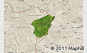 Satellite Map of Ha Lang, shaded relief outside