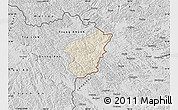 Shaded Relief Map of Ha Lang, desaturated