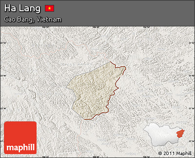 Shaded Relief Map of Ha Lang, lighten