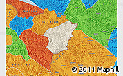 Shaded Relief Map of Ha Lang, political outside
