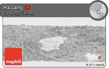 Gray Panoramic Map of Ha Lang