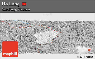Gray Panoramic Map of Ha Lang