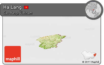 Physical Panoramic Map of Ha Lang, cropped outside