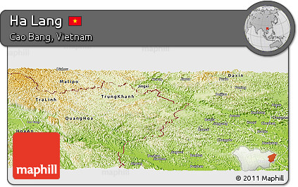 Physical Panoramic Map of Ha Lang