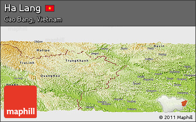 Physical Panoramic Map of Ha Lang