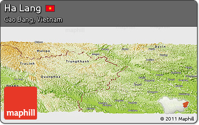 Physical Panoramic Map of Ha Lang