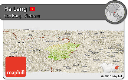 Physical Panoramic Map of Ha Lang, shaded relief outside
