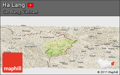 Physical Panoramic Map of Ha Lang, shaded relief outside