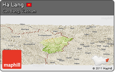 Physical Panoramic Map of Ha Lang, shaded relief outside