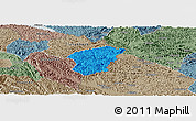 Political Panoramic Map of Ha Lang, semi-desaturated