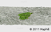 Satellite Panoramic Map of Ha Lang, lighten, semi-desaturated
