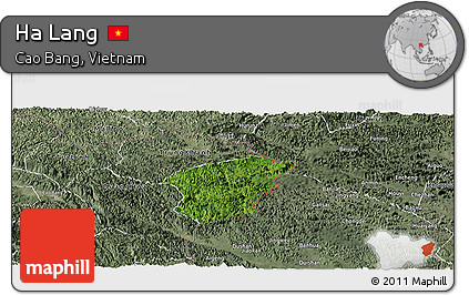 Satellite Panoramic Map of Ha Lang, semi-desaturated