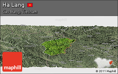 Satellite Panoramic Map of Ha Lang, semi-desaturated