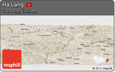 Shaded Relief Panoramic Map of Ha Lang