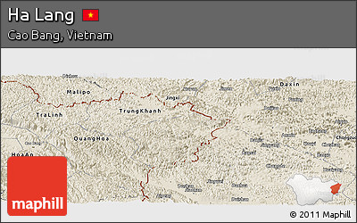Shaded Relief Panoramic Map of Ha Lang