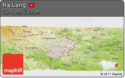 Shaded Relief Panoramic Map of Ha Lang, physical outside