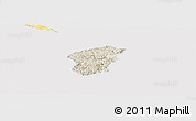 Shaded Relief Panoramic Map of Ha Lang, single color outside