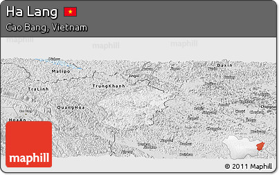 Silver Style Panoramic Map of Ha Lang