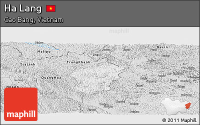 Silver Style Panoramic Map of Ha Lang