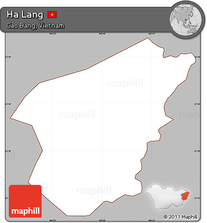 Gray Simple Map of Ha Lang, cropped outside