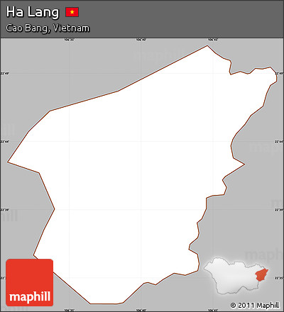 Gray Simple Map of Ha Lang, cropped outside