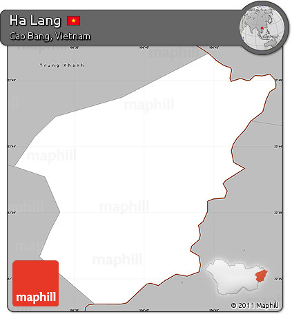 Gray Simple Map of Ha Lang